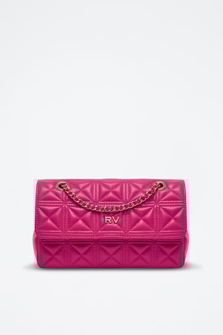 Sac porté épaule en cuir - Fuchsia