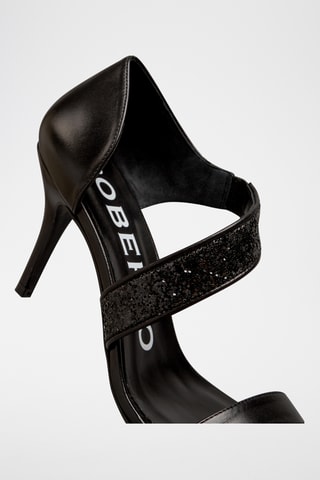 Sandales à talons en cuir de chèvre - Noir