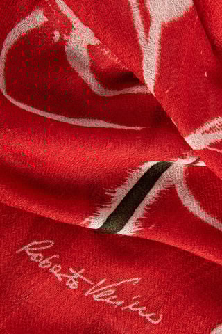 Foulard en bambou, soie, laine et cachemire - Rouge