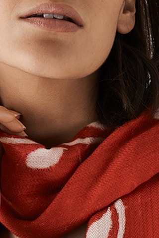 Foulard en bambou, soie, laine et cachemire - Rouge