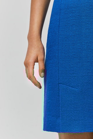 Jupe droite en tweed - Bleu cobalt