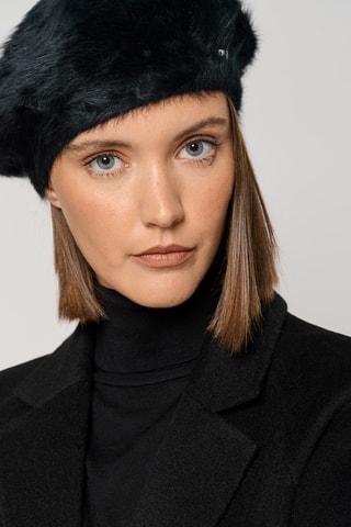 Béret en angora - Noir