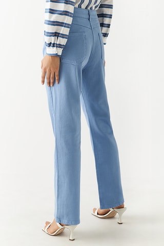 Jean droit taille haute - Bleu clair