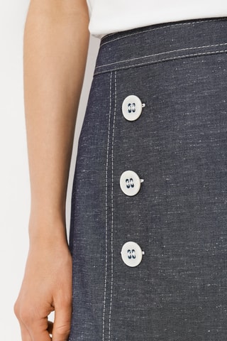 Jupe droite - Bleu marine chiné