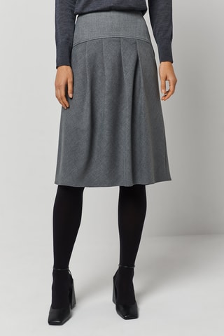 Jupe patineuse taille haute - Gris