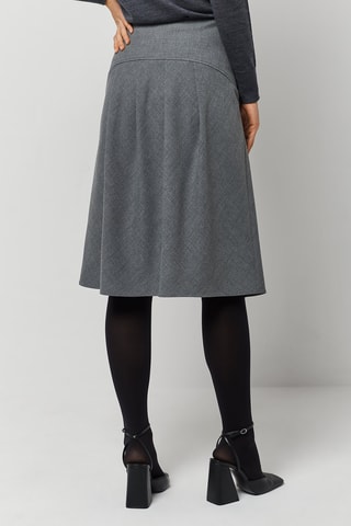 Jupe patineuse taille haute - Gris