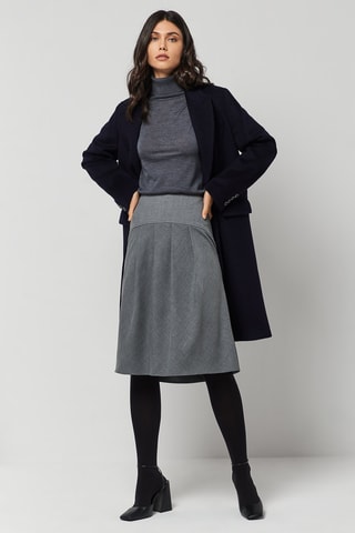 Jupe patineuse taille haute - Gris