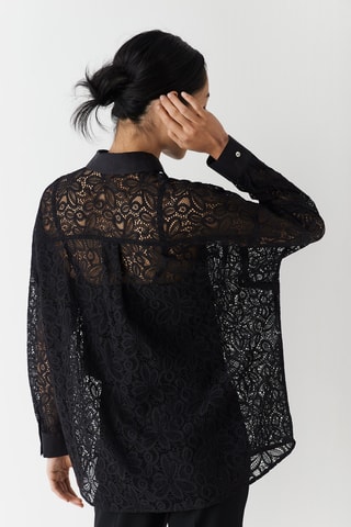 Chemisier oversize en dentelle - Noir