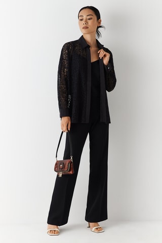 Chemisier oversize en dentelle - Noir