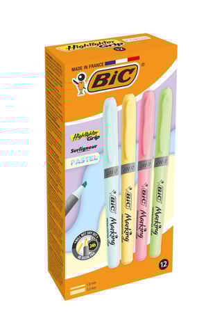 12 surligneurs Highlighter - 4 encres