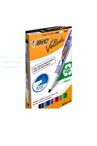 4 canetas de feltro apagáveis para quadro Velleda - 4 tintas