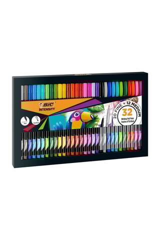 Coffret cadeau 32 feutres d'écriture Intensity - Pointe fine et moyenne