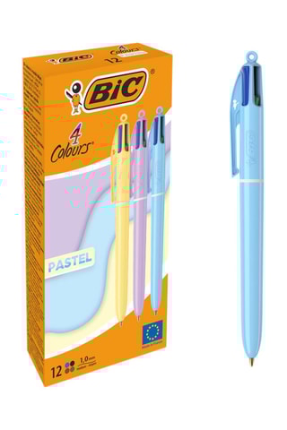 12 stylos-bille Pastel - 4 encres