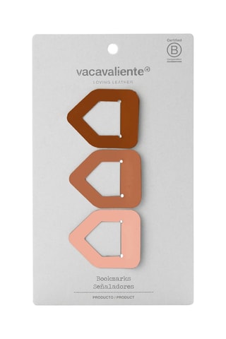 3 marque-pages en cuir - Rouge brique