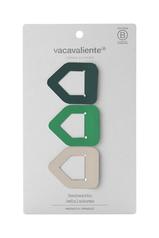 3 marque-pages en cuir - Vert foncé