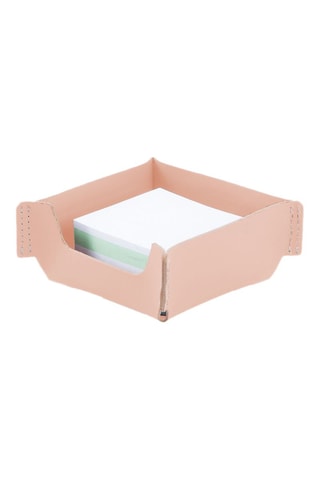 Porte-notes en cuir - Rose - 12,5 x 6 x 11 cm