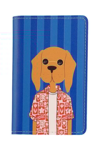 Porte-passeport en cuir Hipster - Bleu