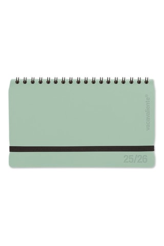 Agenda 2025-2026 à spirale Colors Pocket - Vert d’eau - 16,5 x 10 x 1 cm