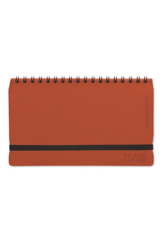 Agenda 2025-2026 à spirale Colors Pocket - Rouge brique - 16,5 x 10 x 1 cm