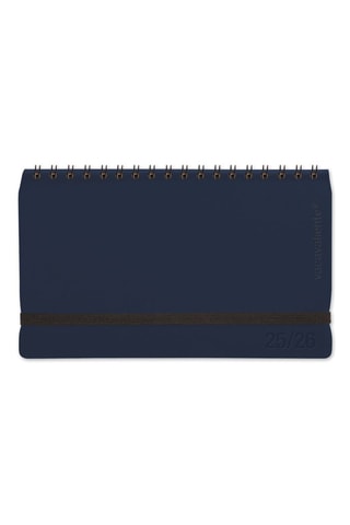 Agenda 2025-2026 à spirale Colors Pocket - Bleu marine - 16,5 × 10 × 1 cm