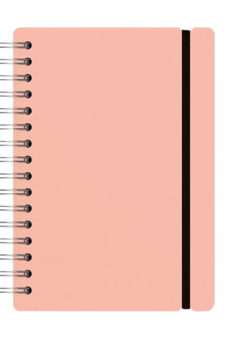 Carnet ligné à spirale Studio - 80 pages - Rose - 16,5 x 21,5 x 1,5 cm