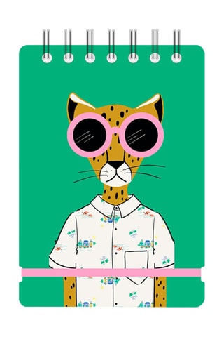 Bloc-notes à spirale Hipster - 80 pages - Vert clair - 10,9 × 16,4 × 1,2 cm