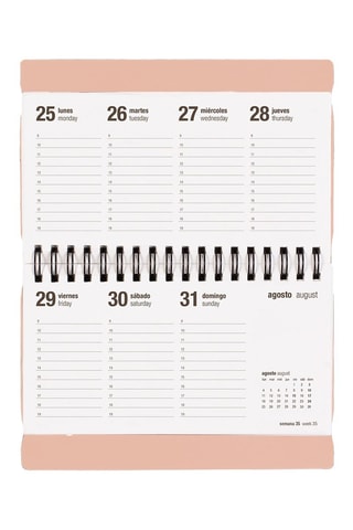 Agenda 2025 - 2026 Sakura Pocket - Rose poudré - 16,5 × 10 × 1 cm