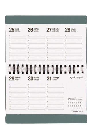 Agenda 2025-2026 Sakura Pocket - Vert foncé - 16,5 × 10 × 1 cm