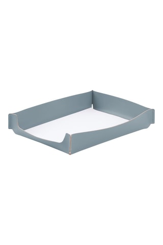 Organisateur de bureau en cuir Ruca - Ciel - 25,5 x 8 x 32 cm