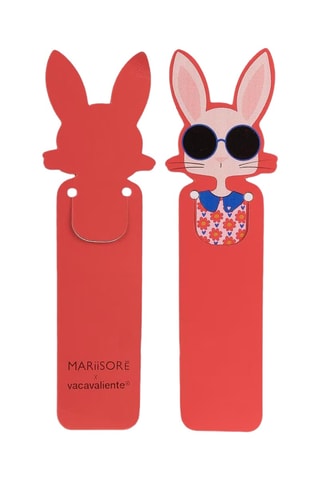 Marque-page en cuir Mariisore Bunny Hipster - Rouge