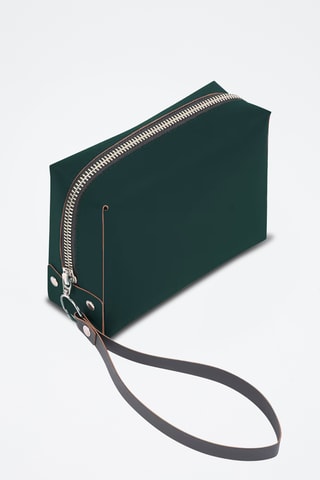 Trousse de toilette en cuir Tall - Vert foncé