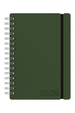 Agenda scolaire 2025-2026 à spirale Colors Studio - Vert foncé - 21,5 x 16,4 x 14 cm
