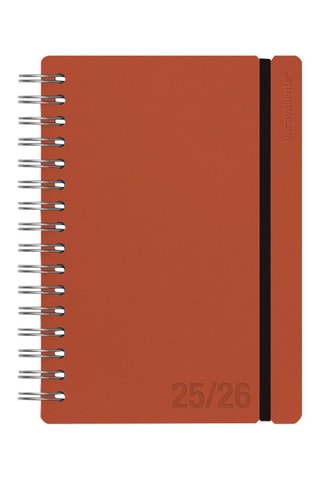 Agenda scolaire 2025-2026 à spirale Colors Studio - Rouge brique - 21,5 x 16,4 x 14 cm