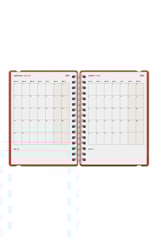 Agenda scolaire 2025-2026 à spirale Colors Studio - Rouge brique - 21,5 x 16,4 x 14 cm