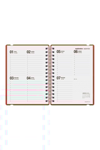 Agenda scolaire 2025-2026 à spirale Colors Studio - Rouge brique - 21,5 x 16,4 x 14 cm