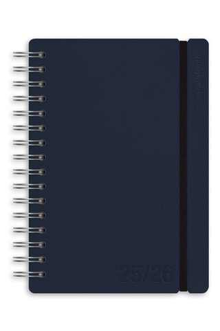 Agenda scolaire 2025-2026 à spirale Colors Studio - Bleu marine - 21,5 x 16,4 x 14 cm