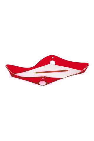 Plateau porte-papiers en cuir - Rouge