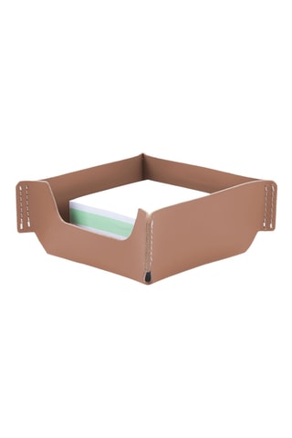 Porte-notes en cuir - Beige foncé - 12,5 x 6 x 11 cm