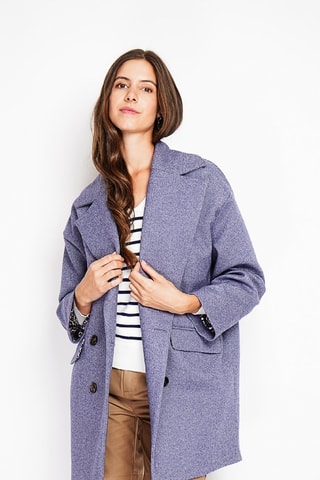 Abrigo oversize de lana  - Gris