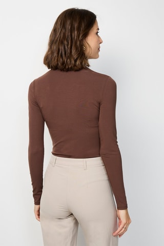 Body de seda  - Marrón