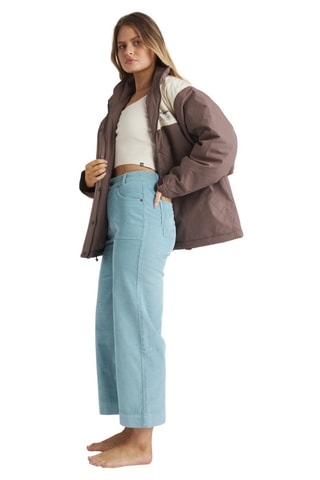 Pantaloni 7/8 in velluto e cotone bio a vita alta - Azzurro - Billabong