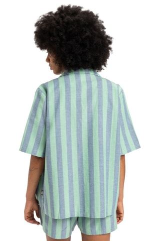 Camicia in cotone bio - Verde acqua e celeste - Quiksilver
