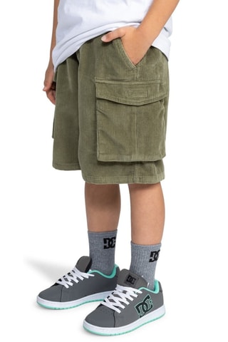 Shorts cargo a vita alta in velluto - Verde oliva - DC Shoes