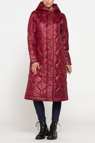 Abrigo con capucha regular fit - 
Rojo