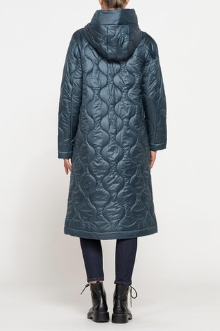 Abrigo con capucha regular fit - 
Azul