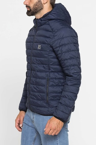 Cazadora regular fit con capucha - Azul marino