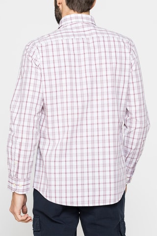 Camisa regular fit - Blanco y rojo