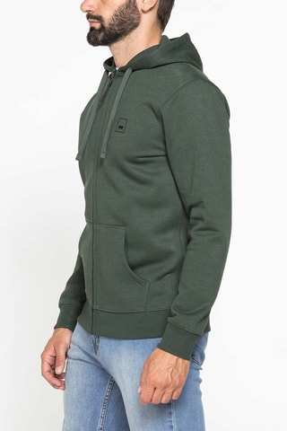 Sudadera regular fit con capucha - Verde oscuro