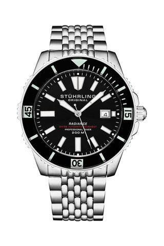 Reloj de inmersión automático de acero - Plateado y negro