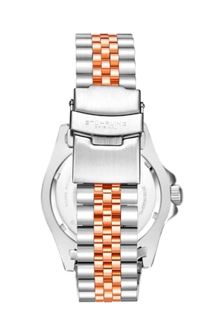 Reloj de cuarzo de acero Aquadiver - Función GMT - Rosa dorado y plateado